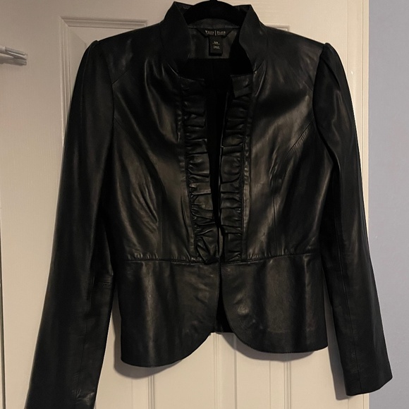 White House Black Market Women’s Leather Jacket - Picture 1 of 4